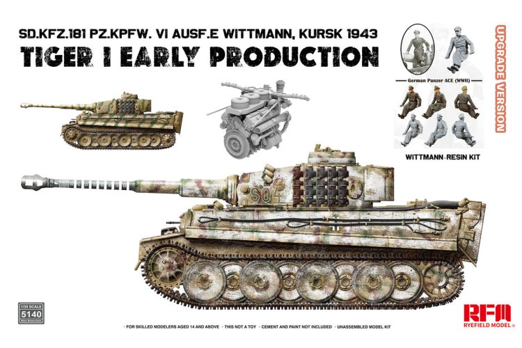 1:35 Rye Field Model 5140 Sd.Kfz. 181 Pz.Kpfw. VI Ausf. E Tiger I Vroege Productie - Kursk 1943 - Upgradeversie - Rfm5140 1 - RFM5140