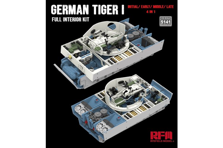 1:35 Rye Field Model 5141 Tiger I Interior &ndash; Initial, Early, Late Production &ndash; 4-in-1 Set - Rfm5141 1 - RFM5141