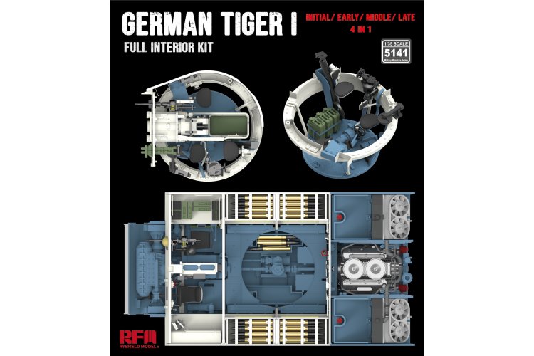 1:35 Rye Field Model 5141 Tiger I Interior &ndash; Initial, Early, Late Production &ndash; 4-in-1 Set - Rfm5141 2 - RFM5141