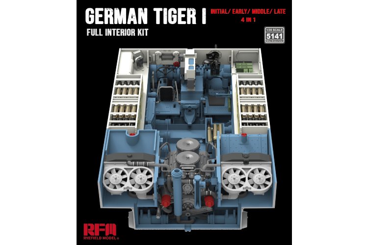 1:35 Rye Field Model 5141 Tiger I Interior &ndash; Initial, Early, Late Production &ndash; 4-in-1 Set - Rfm5141 3 - RFM5141