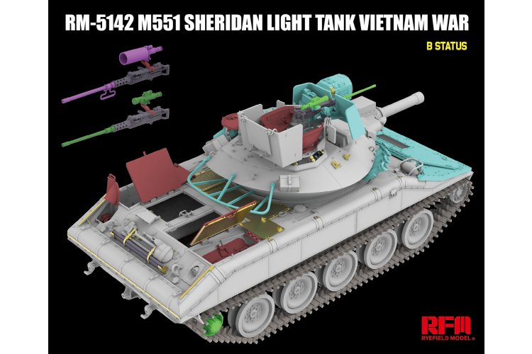 1:35 Rye Field Model 5142 M551 Lichte Sheridan Tank - Vietnamoorlog - Amerikaanse Tank - Rfm5142 7 - RFM5142