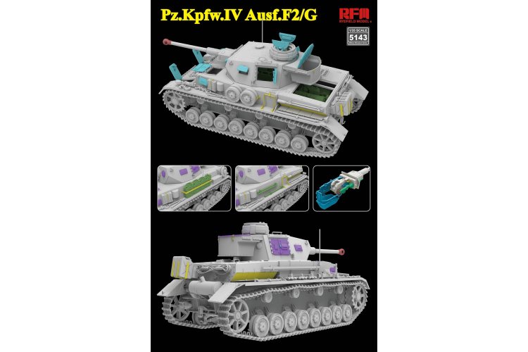 1:35 Rye Field Model 5143 Sd.Kfz.161/1 Panzerkampfwagen IV Ausf. F2/G &ndash; German Tank - Rfm5143 3 - RFM5143