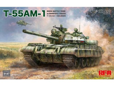 1:35 Rye Field Model 5147 T-55AM-1 with Working Tracks &ndash; Soviet Modern Battle Tank - Rfm5147 1 - RFM5147