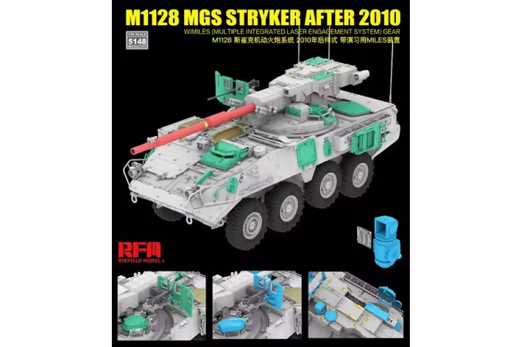 1:35 Rye Field Model 5148 M1128 MGS Stryker Post-2010 with MILES (Multiple Integrated Laser Engagement System) &ndash; American Armoured Vehicle - Rfm5148 3 - RFM5148