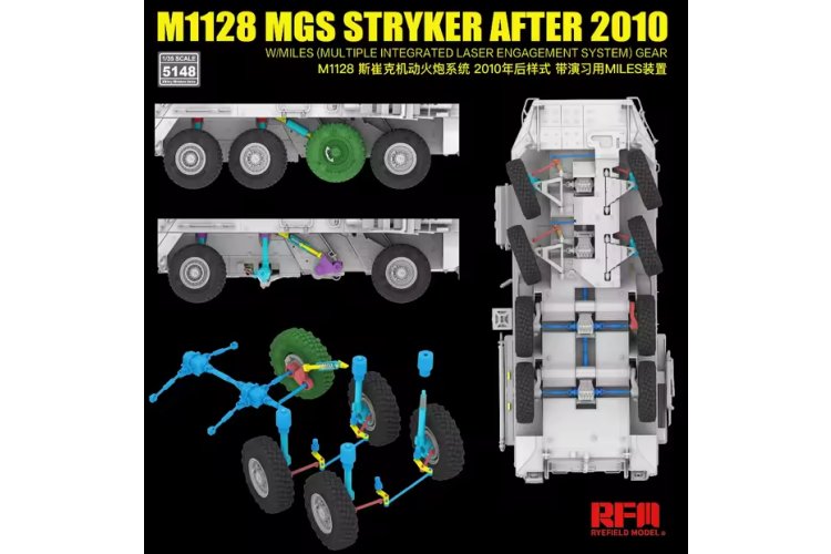 1:35 Rye Field Model 5148 M1128 MGS Stryker Post-2010 with MILES (Multiple Integrated Laser Engagement System) &ndash; American Armoured Vehicle - Rfm5148 5 - RFM5148