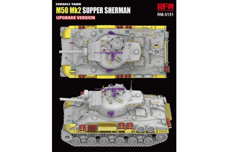 1:35 Rye Field Model 5151 Israeli Tank M50 Mk2 Super Sherman - Upgrade Versie - Isra&euml;lische Tank - Rfm5151 2 - RFM5151
