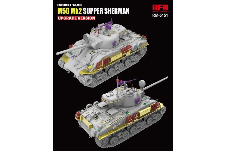 1:35 Rye Field Model 5151 Israeli Tank M50 Mk2 Super Sherman - Upgrade Versie - Isra&euml;lische Tank - Rfm5151 3 - RFM5151