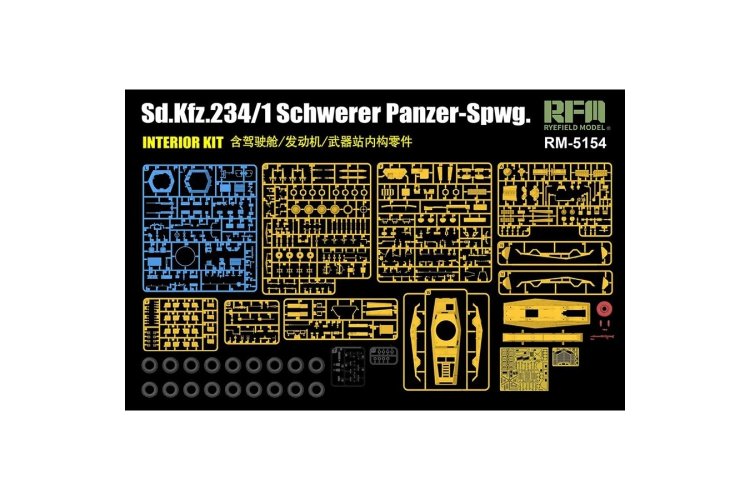 1:35 Rye Field Model 5154 Sd.Kfz. 234/1 Schwerer Panzer-Spwg. WWII - Interieur Kit - Gepantserd Voertuig - Rfm5154 2 - RFM5154
