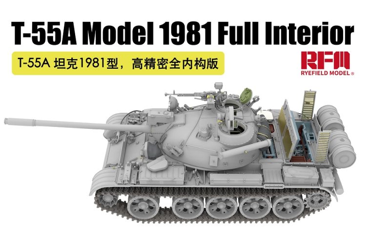 1:35 Rye Field Model 5155 T-55A Model 1981 with Full Interior &ndash; Russian Tank - Rfm5155 1 - RFM5155