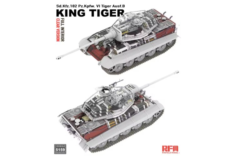 1:35 Rye Field Model 5159 Sd.Kfz.182 Pz.Kpfw. VI Tiger Ausf. B King Tiger with Transparent Hull and Full Interior - Rfm5159 2 - RFM5159