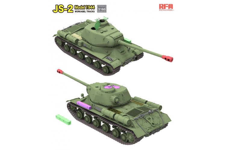 1:35 Rye Field Model 5160 JS-2 Model 1944 met Werkende Rupsbanden WWII - Sovjet Zware Tank - Rfm5160 3 - RFM5160