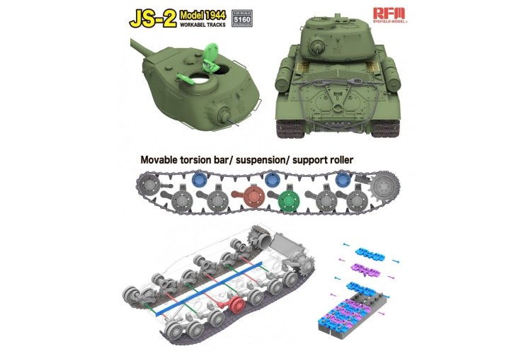 1:35 Rye Field Model 5160 JS-2 Model 1944 met Werkende Rupsbanden WWII - Sovjet Zware Tank - Rfm5160 4 - RFM5160