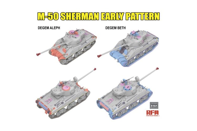 1:35 Rye Field Model 5161 M-50 Sherman Early Pattern Degem Aleph / Degem Beth - Israeli Medium Tank - Rfm5161 3 - RFM5161