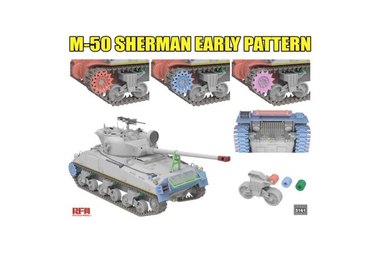 1:35 Rye Field Model 5161 M-50 Sherman Early Pattern Degem Aleph / Degem Beth - Israeli Medium Tank - Rfm5161 5 - RFM5161