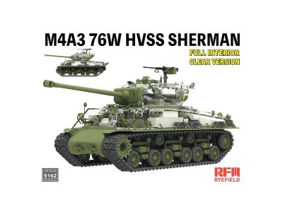 1:35 Rye Field Model 5162 M4A3 76W HVSS Sherman Late WWII with Transparent Hull and Full Interior - American Medium Tank - Rfm5162 1 - RFM5162