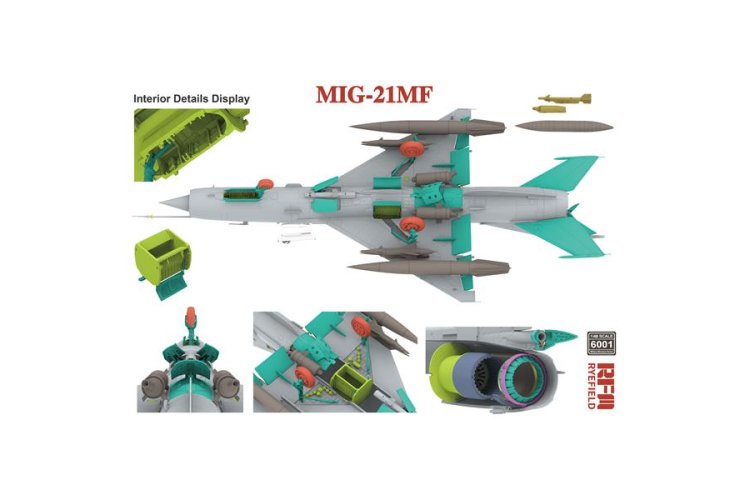 1:48 Rye Field Model 6001 Mikoyan-Gurevich MiG-21MF Fishbed-J - Soviet Fighter Aircraft - Rfm6001 6 - RFM6001