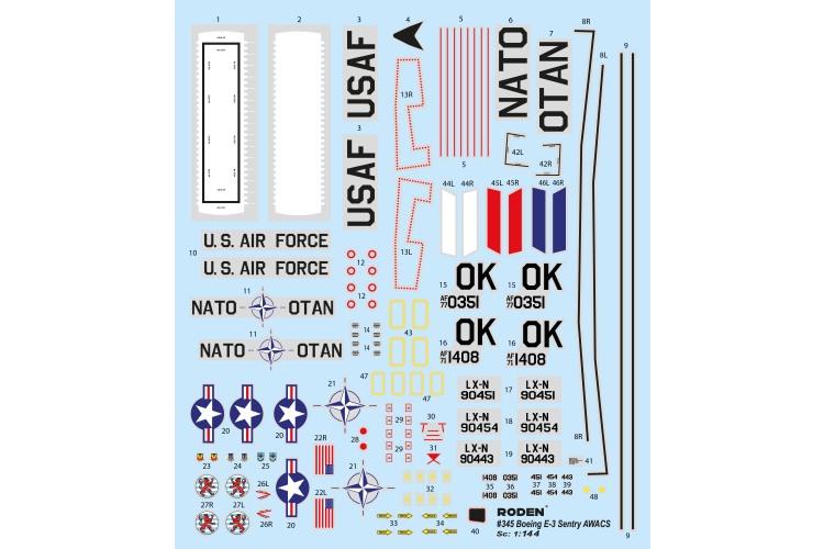 1:144 Roden 345 Boeing E-3 Sentry AWACS - Amerikaans Vliegtuig - Rod345 2 - ROD345