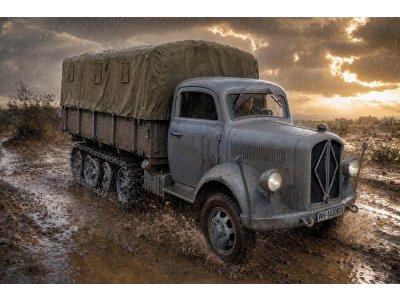 1:72 Roden 742 Borgward B3000 Maultier WWII - Duitse Halfrupsvrachtwagen - Rod742 1 - ROD742