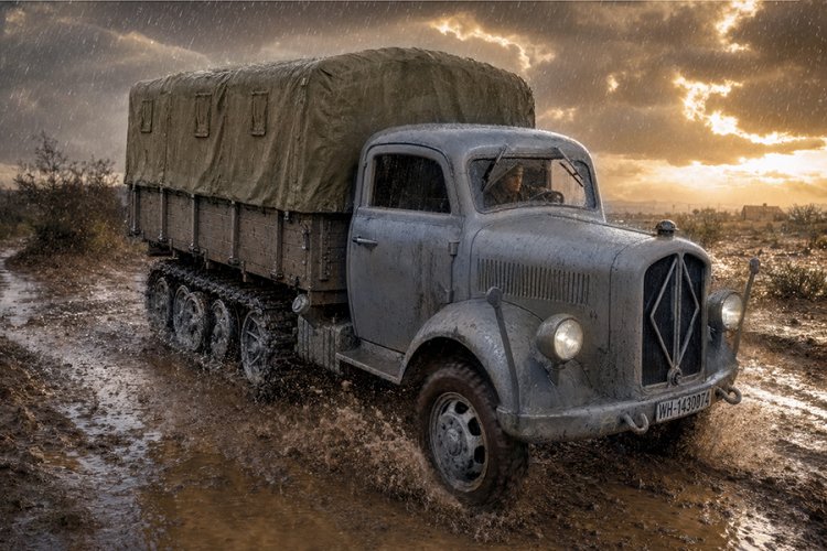 1:72 Roden 742 Borgward B3000 Maultier WWII - Duitse Halfrupsvrachtwagen - Rod742 1 - ROD742