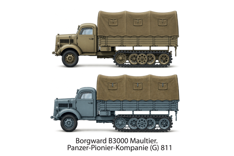1:72 Roden 742 Borgward B3000 Maultier WWII - Duitse Halfrupsvrachtwagen - Rod742 3 - ROD742