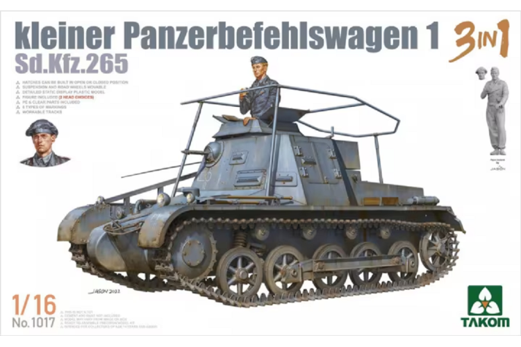 1:16 Takom 1017 Sd.Kfz.265 Kleiner Panzerbefehlswagen 1 - 3 in 1 - Tak1017 1 - TAK1017