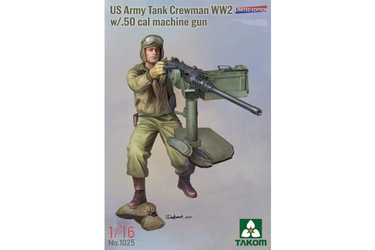 1:16 Takom 1025 U.S. Tank Crewman WWII with .50 cal Machine Gun &ndash; 1 Figure - Tak1025 1 - TAK1025