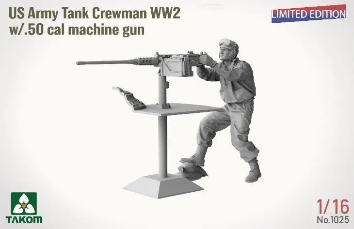 1:16 Takom 1025 U.S. Tank Crewman WWII with .50 cal Machine Gun &ndash; 1 Figure - Tak1025 2 - TAK1025