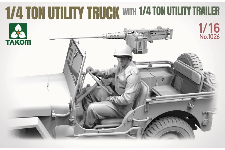 1:16 Takom 1026 1/4 Ton Utility Truck with 1/4 Ton Utility Trailer WWII &ndash; American Military Vehicle - Tak1026 10 - TAK1026