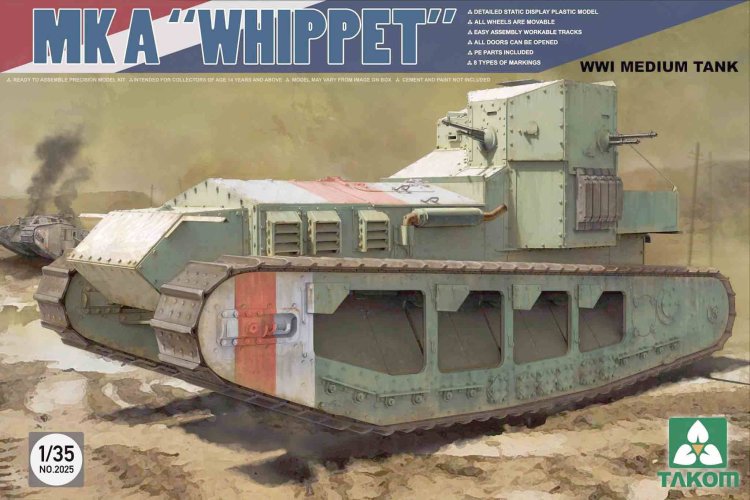 1:35 Takom 2025 Mk.A Whippet WWI &ndash; British Medium Tank - Tak2025 1 - TAK2025