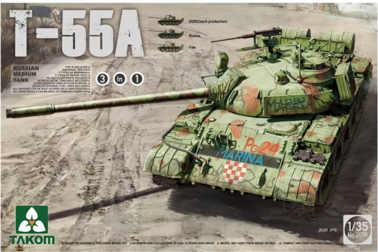 1:35 Takom 2056 Russian Medium Tank T-55A - 3 in 1 - Tak2056 1 - TAK2056