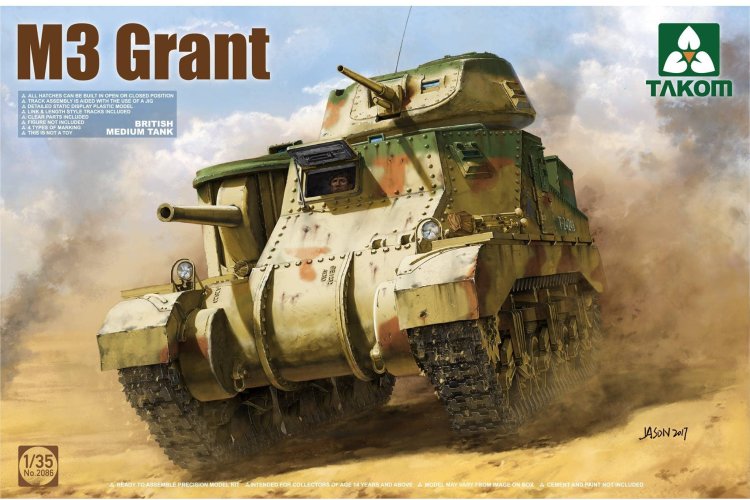 1:35 Takom 2086 M3 Grant WWII - Britse Medium Tank - Tak2086 1 - TAK2086