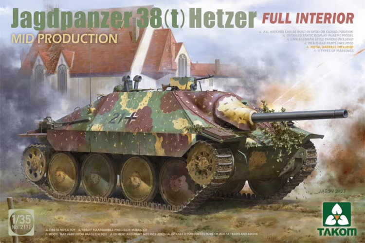 1:35 Takom 2171 Jagdpanzer 38(t) Hetzer Mid Production w/Full Interior - Tak2171 1 - TAK2171