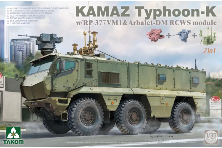 1:35 Takom 2173 KAMAZ Typhoon-K w/RP-377VM1 & Arbalet-DM RCWS module - Tak2173 1 - TAK2173