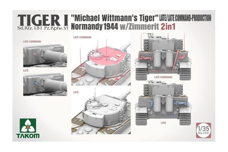 1:35 Takom 2201 Tiger I late productie met zimmerit Normandi&euml; 1944"Michael Wittmann's Tiger" - Tak2201 4 - TAK2201