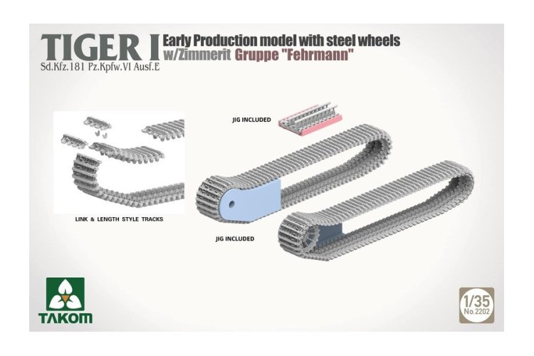 1:35 Takom 2202 Tiger I Sd.Kfz.181 Pz.Kpfw.VI Ausf.E - Early production model with steel wheels and Zimmerit - Gruppe 'Fehrmann' - Tak2202 6 - TAK2202
