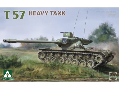 1:35 Takom 2203 T57 - Amerikaanse Zware Tank - Prototype met 120mm Kanon - Tank - Tak2203 1 - TAK2203