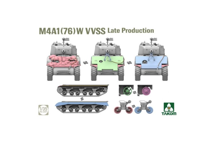 1:35 Takom 2207 M4A1(76)W VVSS Late Production WWII &ndash; American Tank - Tak2207 4 - TAK2207