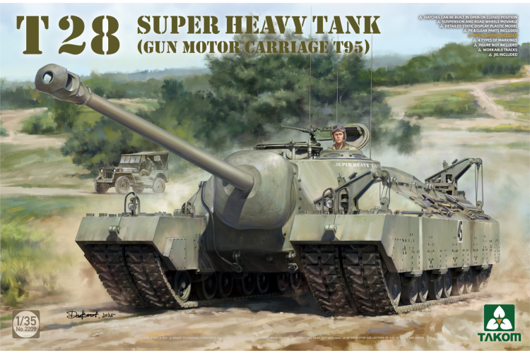 1:35 Takom 2209 T28 Super Heavy Tank &ndash; Gun Motor Carriage T95 &ndash; American Tank Destroyer - Tak2209 1 - TAK2209