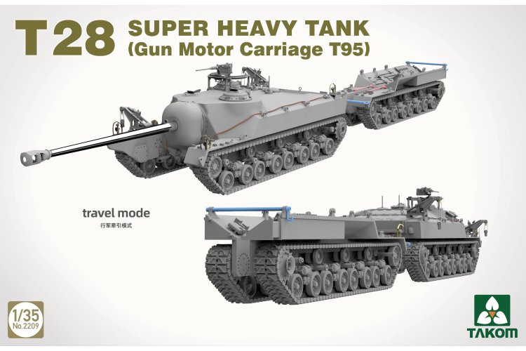 1:35 Takom 2209 T28 Super Heavy Tank &ndash; Gun Motor Carriage T95 &ndash; American Tank Destroyer - Tak2209 9 - TAK2209