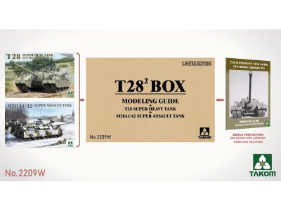 1:35 Takom 2209W T28 BIG BOX &ndash; T28 Super Heavy Tank &ndash; M28A1/A2 Super Assault Tank &ndash; American Tank Destroyers - Tak2209w 1 - TAK2209W