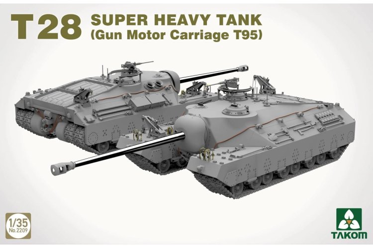 1:35 Takom 2209W T28 BIG BOX - T28 Super Heavy Tank - M28A1/A2 Super Assault Tank - Amerikaanse Tankjagers - Tak2209w 2 - TAK2209W