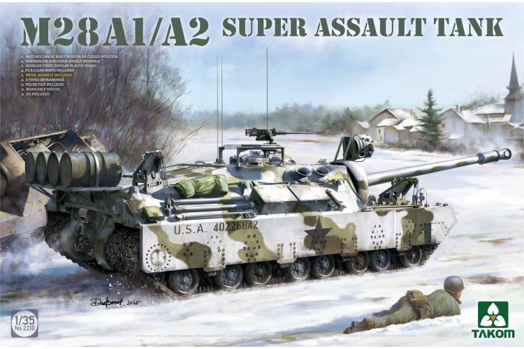 1:35 Takom 2210 M28A1/A2 Super Assault Tank &ndash; American Tank Destroyer - Tak2210 1 - TAK2210