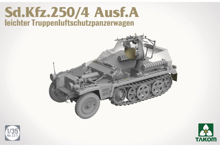 1:35 Takom 2211 Sd.Kfz.250/4 Ausf.A Leichter Truppenluftschutzpanzerwagen - Duits Luchtafweer Pantserinfanterievoertuig - Tak2211 5 - TAK2211