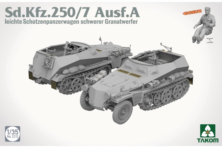 1:35 Takom 2212 Sd.Kfz.250/7 Ausf.A Leichter Sch&uuml;tzenpanzerwagen - Schwerer Granatwerfer - Duits Mortier Pantserinfanterievoertuig - Tak2212 2 - TAK2212