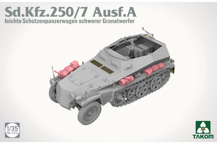 1:35 Takom 2212 Sd.Kfz.250/7 Ausf.A Leichter Sch&uuml;tzenpanzerwagen - Schwerer Granatwerfer - Duits Mortier Pantserinfanterievoertuig - Tak2212 3 - TAK2212