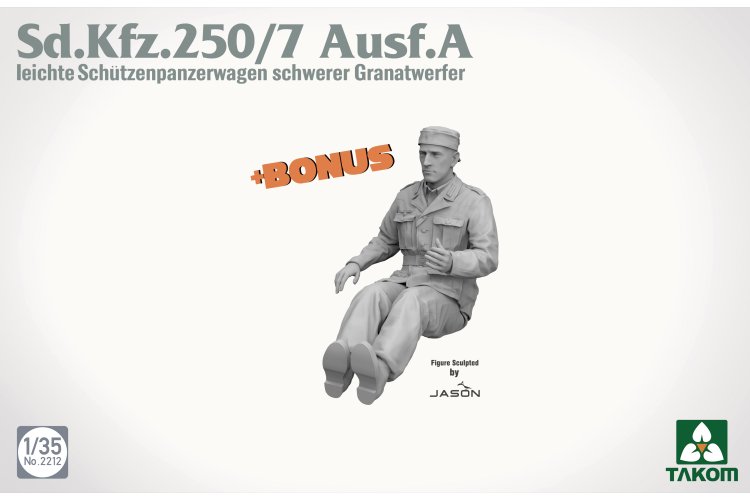1:35 Takom 2212 Sd.Kfz.250/7 Ausf.A Leichter Sch&uuml;tzenpanzerwagen - Schwerer Granatwerfer - Duits Mortier Pantserinfanterievoertuig - Tak2212 7 - TAK2212