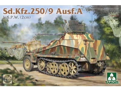 1:35 Takom 2213 Sd.Kfz.250/9 Ausf.A le.S.P.W. 2 cm WWII - Duits Verkenningshalfrupsvoertuig - Tak2213 1 - TAK2213