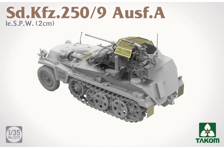 1:35 Takom 2213 Sd.Kfz.250/9 Ausf.A le.S.P.W. 2 cm WWII - German Reconnaissance Half-Track - Tak2213 4 - TAK2213