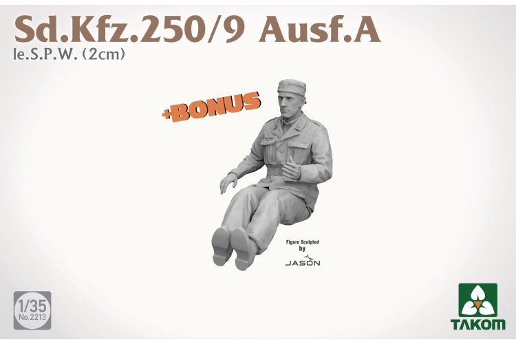1:35 Takom 2213 Sd.Kfz.250/9 Ausf.A le.S.P.W. 2 cm WWII - German Reconnaissance Half-Track - Tak2213 8 - TAK2213