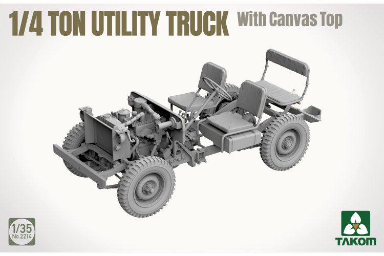 1:35 Takom 2214 Willys MB 1/4 Ton Utility Truck met Canvas Dak WWII - Amerikaans Militair Terreinvoertuig - Tak2214 5 - TAK2214